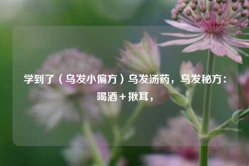 学到了（乌发小偏方）乌发汤药，乌发秘方：喝酒＋揪耳，