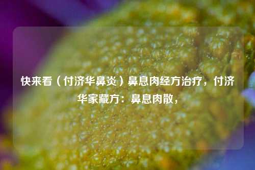 快来看（付济华鼻炎）鼻息肉经方治疗，付济华家藏方：鼻息肉散，